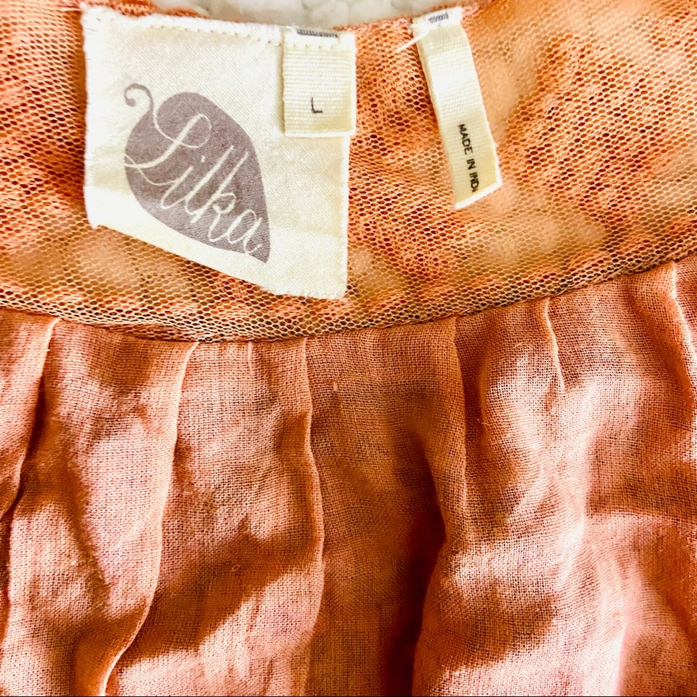 ANTHROPOLOGIE LILKA Coral/Pink Fringe Boho Swing Cami Tank Top - Picture 9 of 11